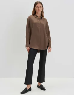 Online Satinbluse ZANZA Loose im Oversize Stil Blusen