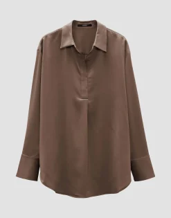 Online Satinbluse ZANZA Loose im Oversize Stil Blusen