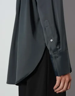 Cheap Satinbluse ZANZA Loose im Oversize Stil Blusen