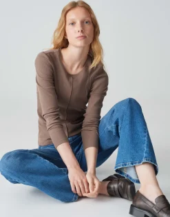 Shop Schmales Rippshirt Sadalie aus BCI Cotton Mix Basics|Shirts