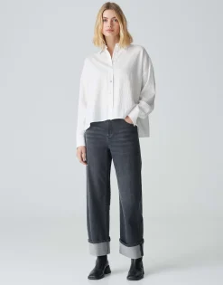 Cheap Streifenbluse FREDI Boxy Fit aus Modal Mix Blusen