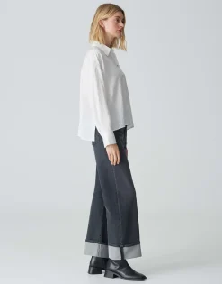 Cheap Streifenbluse FREDI Boxy Fit aus Modal Mix Blusen