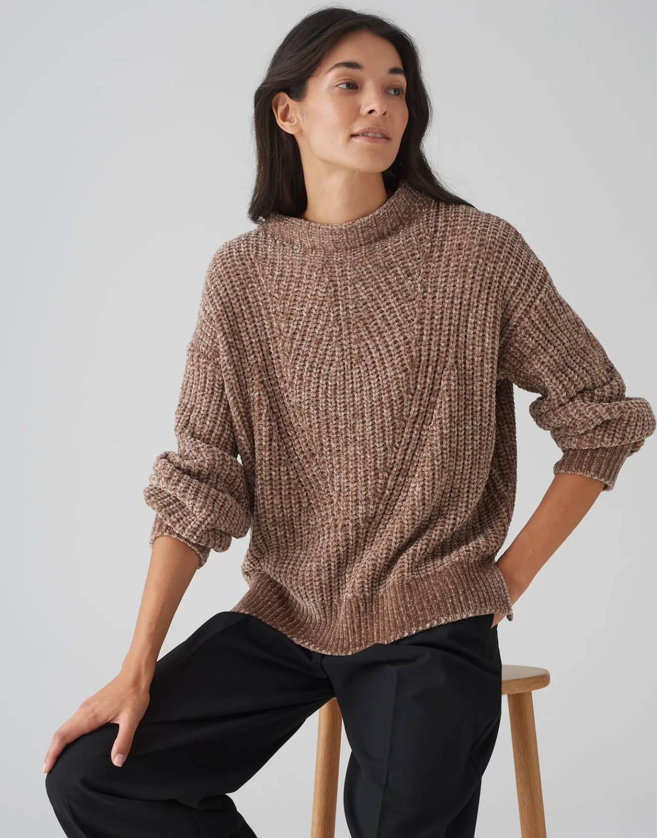 Outlet Strickpullover PANETA Loose aus weichem Chenille Strick
