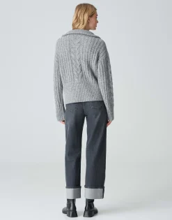 Online Strickpullover POPFY Loose aus Woll Mix Strick