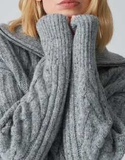 Online Strickpullover POPFY Loose aus Woll Mix Strick