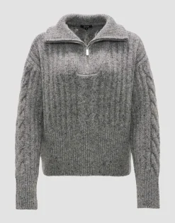Online Strickpullover POPFY Loose aus Woll Mix Strick