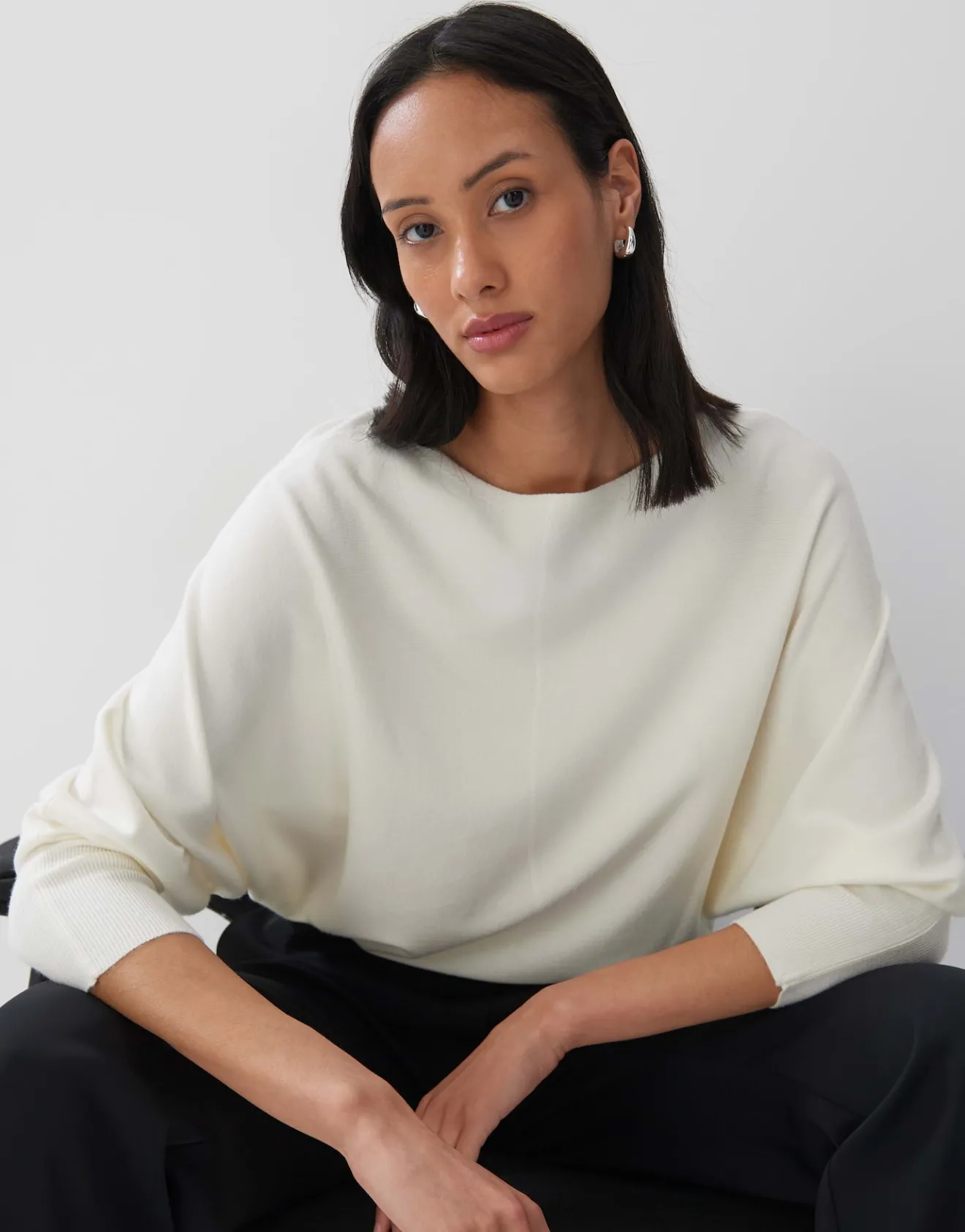 Store Strickpullover TALIYA DETAIL Loose aus weichem Viskose Mix Strick