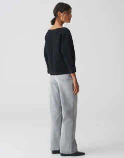 Outlet Sweater GENZI Batwing Fit mit Struktur Sweat
