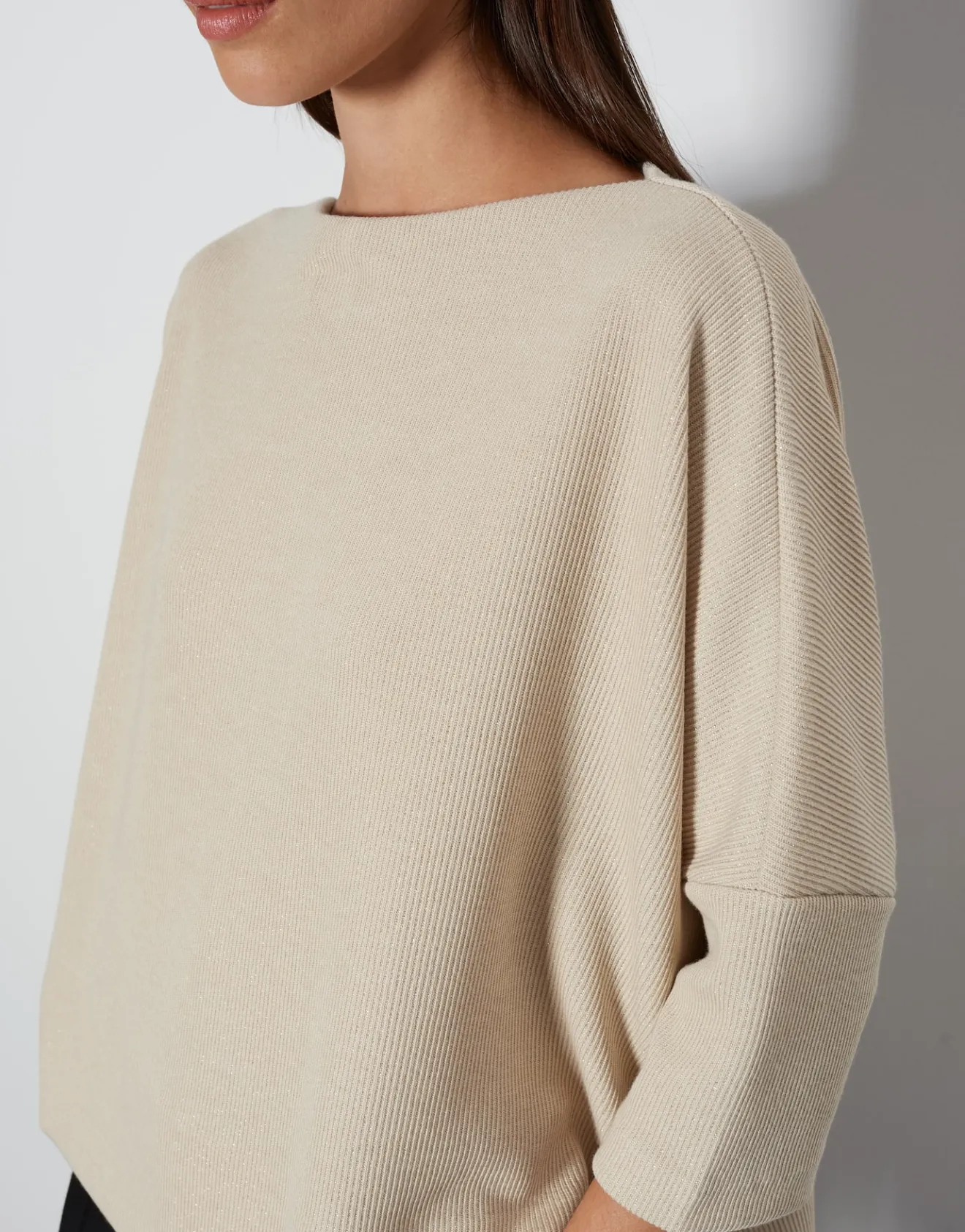 Online Sweater USHINY DETAIL Loose mit Glitzer Effekt Sweat
