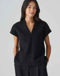 Hot Sweatshirt GLAMINA Regular in schimmernder Bouclé Optik Sweat