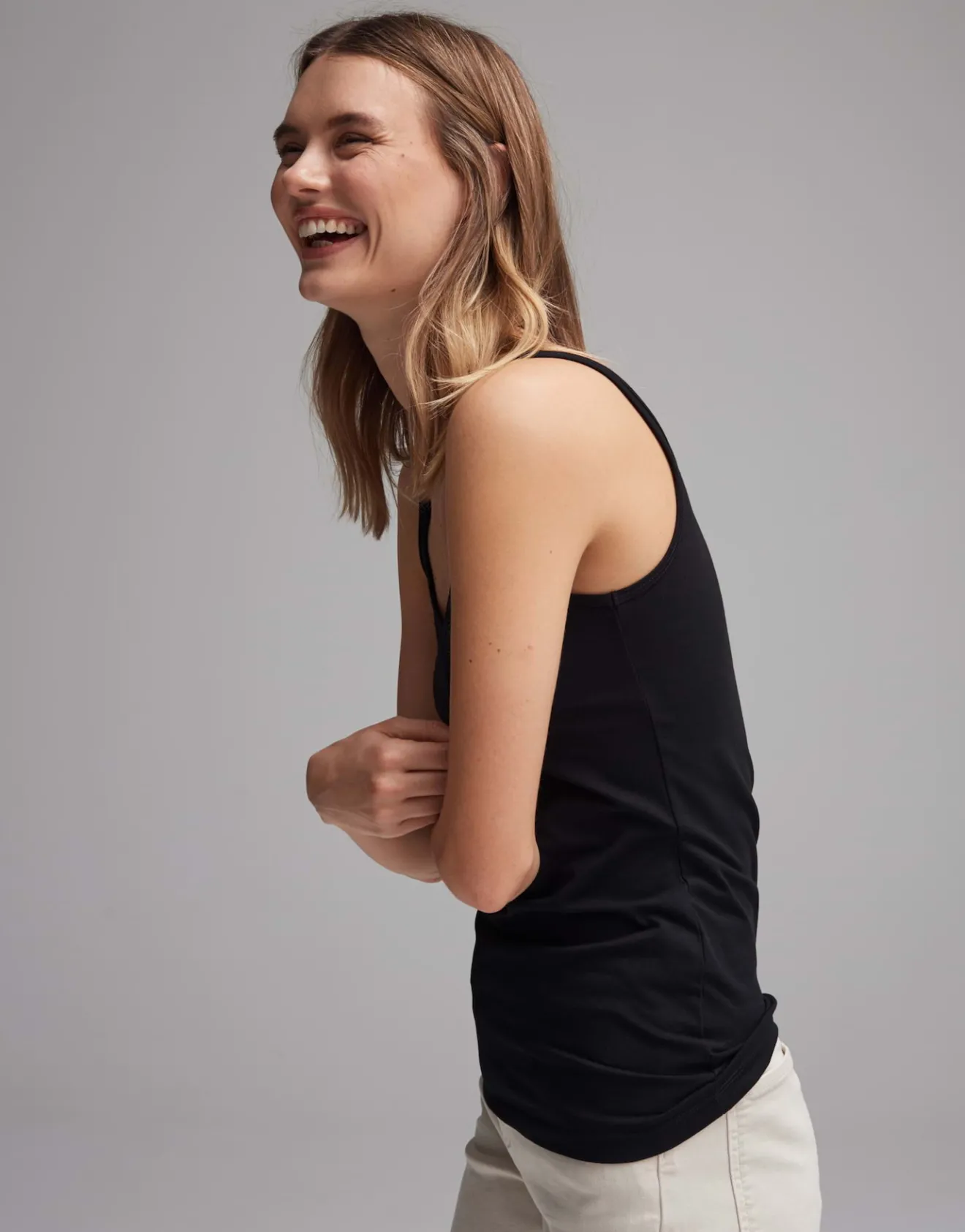 Outlet Trägertop INA Slim aus stretchigem BCI Cotton Mix Basics|Shirts
