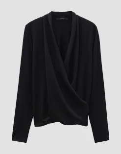 Shop Wickelshirt KYLEEN Regular aus Material Mix Shirts